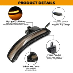 2pc Dynamic Sequential Blink/Flow LED Side Mirror Turn Signal Light Assembly For 2016-2023 Toyota Tacoma,2019-up RAV4 Highlander