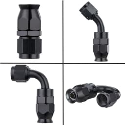 10x Universal Straight 0 45 90 180 Degree AN3 AN4 AN6 AN8 AN10 AN12 Hose End Fitting Hose Adapter For Swivel PTFE Oil Fuel Line