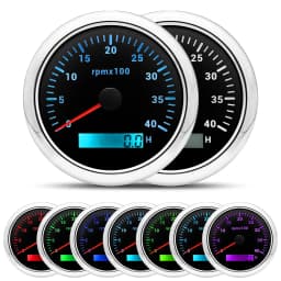 85MM Digital Tachometer 3000/4000/6000/7000/8000 RPM 7Colors Backlight Boat Tachometer with LCD for Car Marine Boat Yacht RV