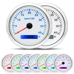 85MM Digital Tachometer 3000/4000/6000/7000/8000 RPM 7Colors Backlight Boat Tachometer with LCD for Car Marine Boat Yacht RV