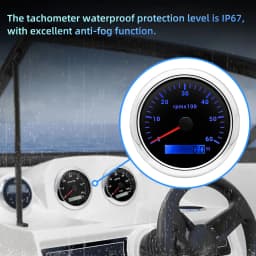 85MM Digital Tachometer 3000/4000/6000/7000/8000 RPM 7Colors Backlight Boat Tachometer with LCD for Car Marine Boat Yacht RV