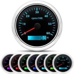 85MM Digital Tachometer 3000/4000/6000/7000/8000 RPM 7Colors Backlight Boat Tachometer with LCD for Car Marine Boat Yacht RV