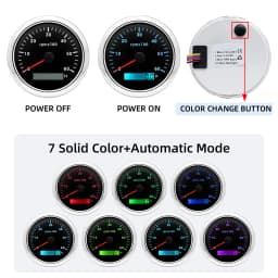 85MM Digital Tachometer 3000/4000/6000/7000/8000 RPM 7Colors Backlight Boat Tachometer with LCD for Car Marine Boat Yacht RV
