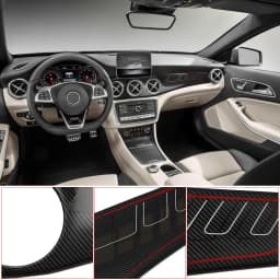Carbon Fiber Dashboard Center Console Air Condition Panel Decoration Outlet Cover Trim For Mercedes Benz GLA CLA Class 2013-2017