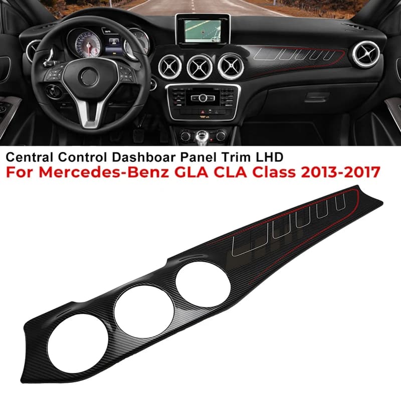 Carbon Fiber Dashboard Center Console Air Condition Panel Decoration Outlet Cover Trim For Mercedes Benz GLA CLA Class 2013-2017