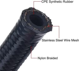 3M 5M 6M Oil Fuel Hose Oil Gas Line AN4 AN6 AN8 AN10 AN12 10FT Cooler Hose Line Nylon Stainless Steel Braided Pipe Tube in Stock