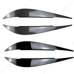 1 Pair Car Gloss Black Headlights Eyebrow Eyelids Trim For BMW 4 Series F32 F33 F36 M4 420d 420i 425d 430i 435i 440i 2013-2021