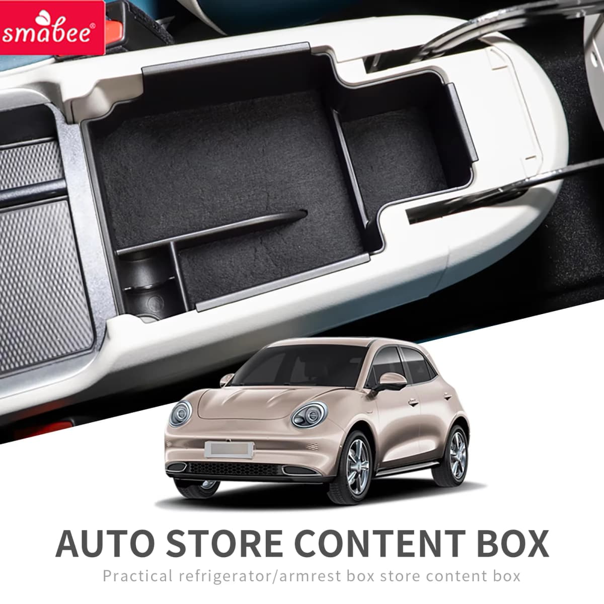 Smabee for GWM ORA 03 Good Cat Funky Central Armrest Storage Box Ora Cat Car Center Tray Organizer Interior Tidying Accessories