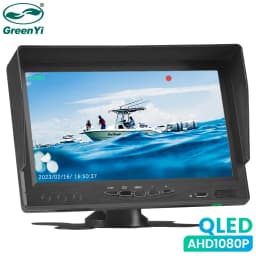 GreenYi 7" Quantum Dot IPS QLED Display AHD DVR Monitor For Truck Car Fishing Support 1080P Camera Loop Recording Video Players