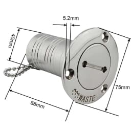 Marine Boat Hardware Deck Filler 38/50mm 316 Stainless Steel Key Cap Filler Water Waste Diesel Gas Fuel Deck Filler 1.5" and 2"