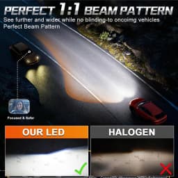 Bullvision 2PCS Car Lights H7 H4 H1 9006 H11 9005 H8 H9 Super Bright LED Headlights High Low Beam Fog Light Bulb White 6000K 12V