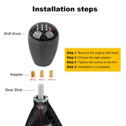 5/6 Speed Carbon Fiber Style Gear Shift Knob JDM Universal Shape Manual Transmission Shifter Lever Knob 8MM 10MM 12MM