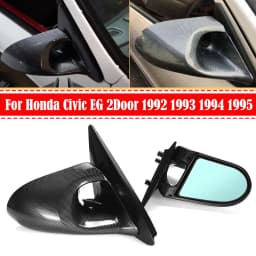 For Civic EG 2Dr Manual Adjustable Car Door Side View Mirror For Honda Civic 1992-1995 Black/Carbon Fiber Rearview Mirror