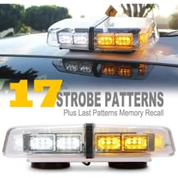 12" 36 LED 18 Watts Emergency Hazard Warning Security Roof Top Flash Strobe Mini Light Bar with Magnetic Mount, for Plow or Tow