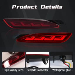 For Mazda CX5 CX-5 2022 2023 LED Rear Bumper Reflector Lights Auto Brake Warning Dynamic Turn Signal Lamps Car Accessories 12V