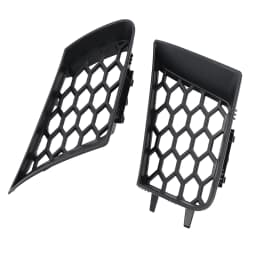 2pcs Front Bumper Upper Grill Left Right Matte Black Replacement for Seat Ibiza Cordoba 6L 2002‑2009