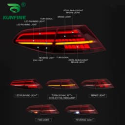 Pair Of Car Tail Light Assembly For Volkswagen VW Golf 7 Mk7 Golf 7.5 Mk7.5 2013 2014-2020 LED Brake Flowing Water Flicker