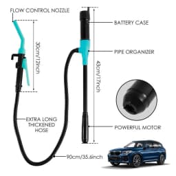 Liquid Transfer Pump Battery Powered Fuel Transfer Pump With Flow Control Nozzle 2.4 Gallons Per Min Portable Transfer Pump