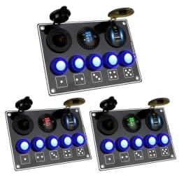 For RV Car Marine 12/24V LED Voltage Display Car Switch Panel 5 Gang