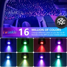 16W RGBW Twinkle Starry Sky Star Roof Fiber Optic Light Music Control LED Car Interior Ambient Atmosphere Light