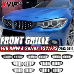 XVIP Diamonds Style Front Bumper Racing Grill For BMW 4 Series F32 F33 F36 M3 F80 M4 F82 12-19 Dual-Slat Gloss Black Accessories
