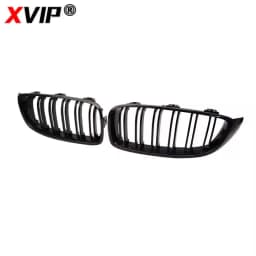 XVIP Diamonds Style Front Bumper Racing Grill For BMW 4 Series F32 F33 F36 M3 F80 M4 F82 12-19 Dual-Slat Gloss Black Accessories
