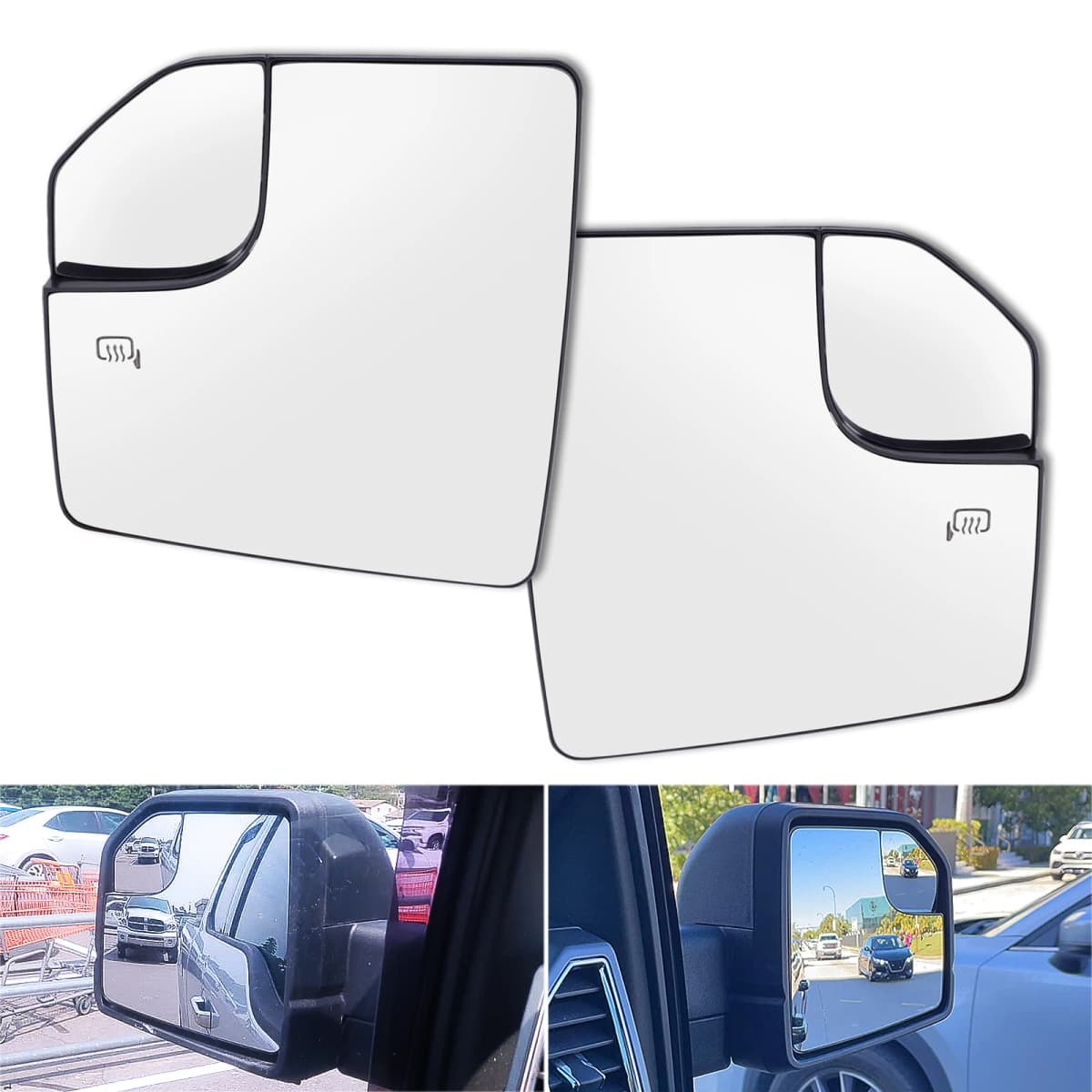 Wide Angle Heated Mirror Glass Side Door Rearview Wing Mirror Backing Plate For Ford F-150 F150 2015 2016 2017 2018 2019 2020