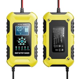 FOXSUR Car Battery Chargers 12V/10A 24V/5A Full Automatic AGM Wet Smart Battery Chargers Maintainer Portable Battery Chargers