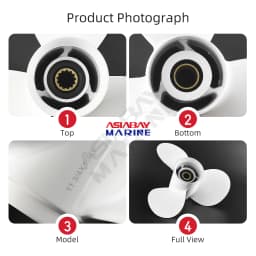 For Yamaha Outboard Propeller 11-3/4 x 10 , 40 50 60 HP , 3 Blade ,13 Spline , RH , White Aluminum Alloy Screw 663-45954-01