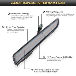 2pcs Car Front Side Marker Parking Lights Fender Corner LED Amber Fit for 2010-2012 Ford Fusion(aka Mendeo) Turn Signal Light