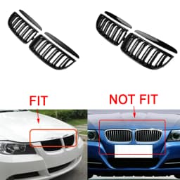 Front Bumper Kidney Grill Gloss Black Left&Right For 2005-2008 BMW 3 Series E90 320i 325i 325xi 330i 323i 328i 328xi 335i 335xi