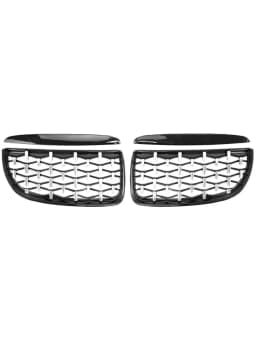 Front Bumper Kidney Grill Gloss Black Left&Right For 2005-2008 BMW 3 Series E90 320i 325i 325xi 330i 323i 328i 328xi 335i 335xi