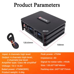 Car Power Amplifier 4*60W Way DSP Car Audio Speaker Amplifier Lossless Audio Processor For Android Large Screen Dedicated