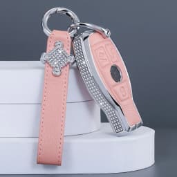Diamond Leather Car Key Case Cover For Mercedes Benz A B C E S G Class W204 W205 W212 W213 W176 W177 GLC CLA AMG Accessorie