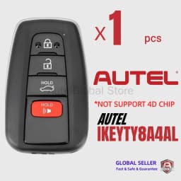 1PCS Autel IKEYTY8A4BL IKEYTY8A4AL Universal Smart Remote Key 3+1 Buttons For Toyota For Autel Smart Key For KM100 IM508 IM608