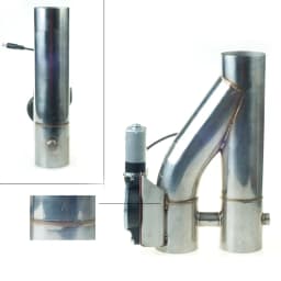 2" 2.25'' 2.5'' 3"  inch SS304 Double Valve Electric Exhaust Cut Out Valve with switch button and 2pcs Clamp Connector