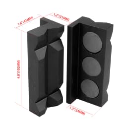 MUGE-Aluminum Magnetic Vise Jaw Protective Inserts Magnetized Line Separator Soft Jaw Insert For AN Fitting EM1043