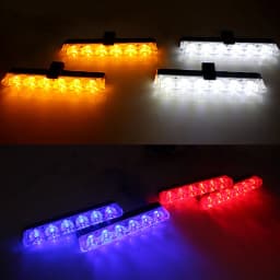 4Pcs White Yellow Grill Car LED Light Strobe Red Blue Emergency Remote Wireless Control Flash Signal Fireman Beacon Warning Lamp