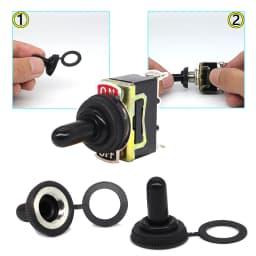 10pcs Rocker Toggle Switch 15A 250V ON/OFF SPST 2Pin Heavy Duty Car Boat With Waterproof Boot Cap Cover Light Lamp Accessories