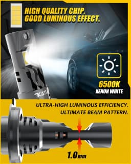 2x High Power H7 LED Headlight 1:1 Mini Size Headlamp 20000LM 6500K Car Lamps Super Bright Plug and Play Car Headlight Bulbs