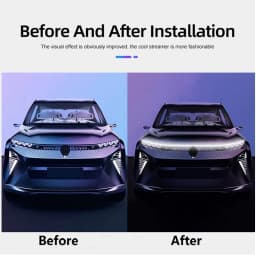 LED Car Hood Light With Turn Signal Yellow Scan Starting DRL Dynamic Daytime Running Lights Auto Decorative Ambinet Lamp 12V