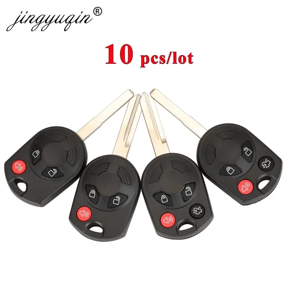 jingyuqin 10pcs 4BTN Remote Car Key Shell Fob Case For Ford Mercury Mariner Lilan Lincoln Navigator MKX MKZ Edge Fusion Mazda