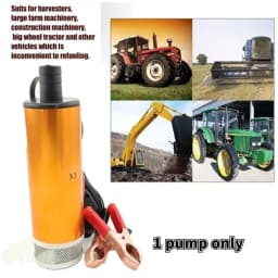 2 in 1 Oil Pump Refueling Gun Electric Submersible 5 Meter Steel Hose Fuel Water Camping Accessories
