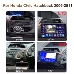 Car Radio Screen For Honda Civic Hatchback 2006-2011 Carplay Android Auto Player Multimedia 4G WIFI GPS Navigation 2Din Stereo