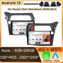 Car Radio Screen For Honda Civic Hatchback 2006-2011 Carplay Android Auto Player Multimedia 4G WIFI GPS Navigation 2Din Stereo