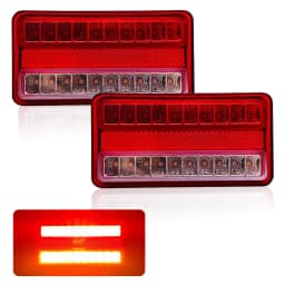 12V-80V 2Pcs 20LED Tail Light Waterproof Car Truck Trailer Camper Van Stop Brake Rear Reverse Indicator Lights Turn Signal Lamp