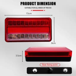12V-80V 2Pcs 20LED Tail Light Waterproof Car Truck Trailer Camper Van Stop Brake Rear Reverse Indicator Lights Turn Signal Lamp