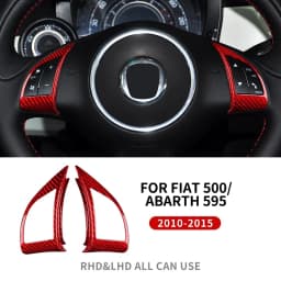 Real Hard Carbon Fiber Sticker For Fiat 500 Abarth 595 695 2008-2014 2015 2016 2017 2018 2019 2020 2021 2022 2023 Car Interior