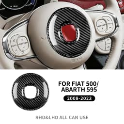 Real Hard Carbon Fiber Sticker For Fiat 500 Abarth 595 695 2008-2014 2015 2016 2017 2018 2019 2020 2021 2022 2023 Car Interior
