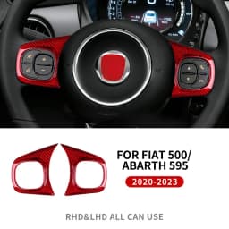 Real Hard Carbon Fiber Sticker For Fiat 500 Abarth 595 695 2008-2014 2015 2016 2017 2018 2019 2020 2021 2022 2023 Car Interior